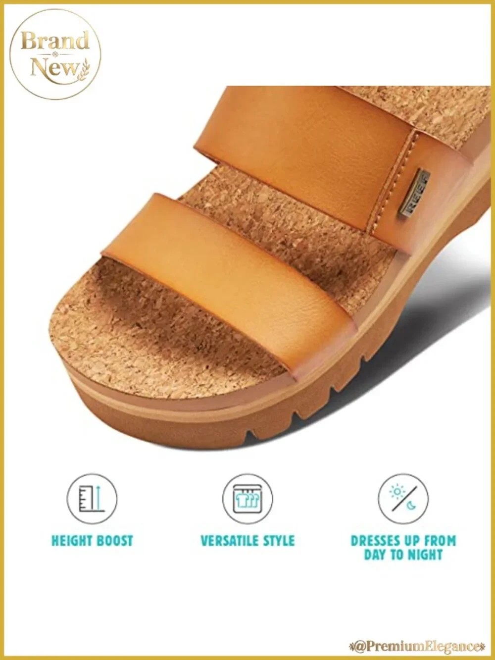 REEF Cushion Vista Higher Vegan Leather Platform Slide Sandal Arch Support